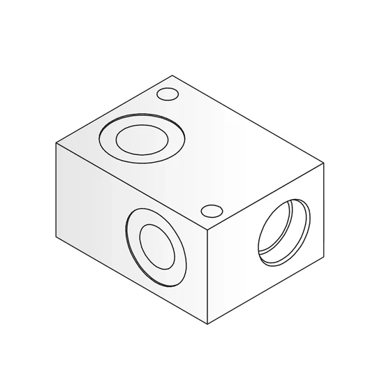 Szelepház - M20 - acél - 2 utas - G1/2" - DRV-hez Szelepház - M20 - acél - 2 utas - G1/2" - DRV-hez