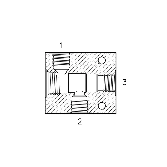 Szelepház - M22 - acél - 3 utas - G3/8" - Flucom Szelepház - M22 - acél - 3 utas - G3/8" - Flucom