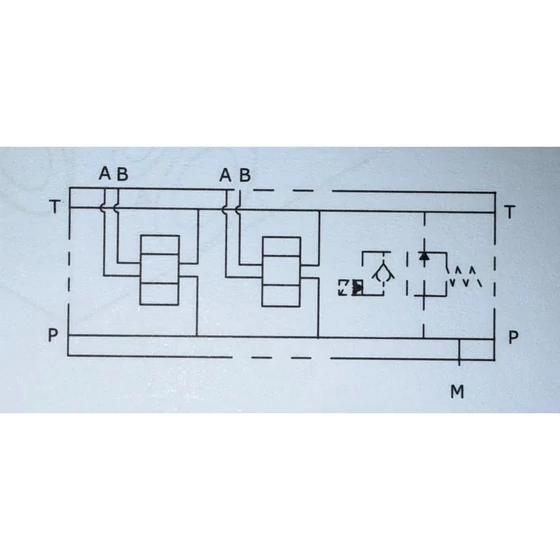 Sorblokk - NG10 - 2 tagos - acél - oldalsó - 75-250bar - G1/2" Sorblokk - NG10 - 2 tagos - acél - oldalsó - 75-250bar - G1/2"