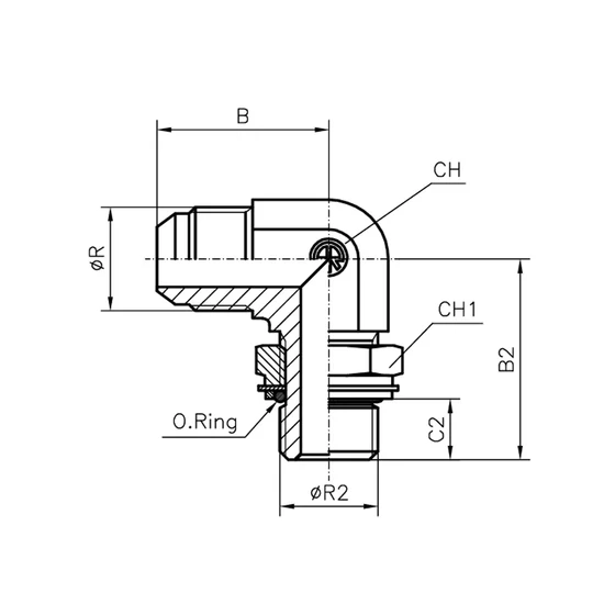 JIC 3/4" M18×1,5 (WEE-M) Könyök beállítható - HQCJWEE08M180