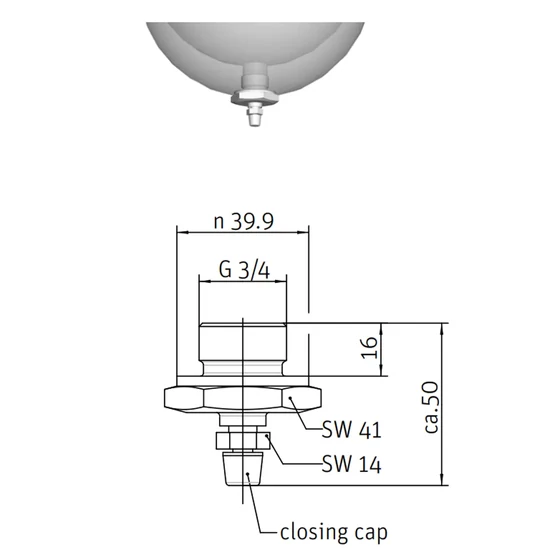 Hidroakkumulátor - adapter - kondenzvíz leeresztő
