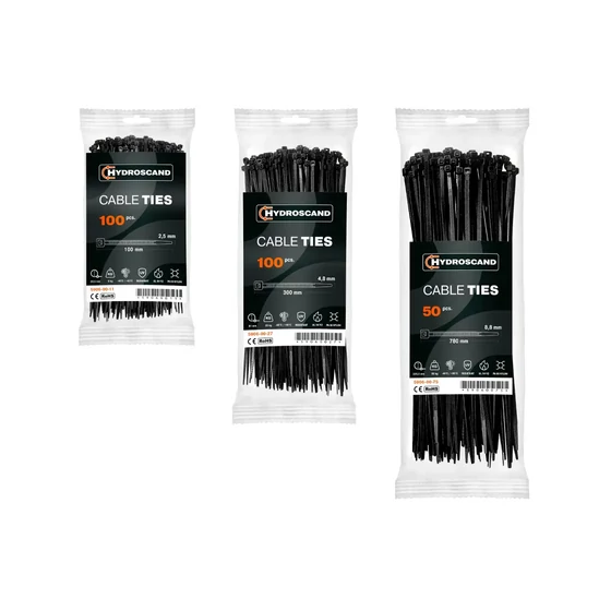 Gyorskötöző (50db) - 540×7,6mm - fekete Gyorskötöző (50db) - 540×7,6mm - fekete