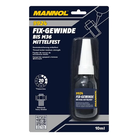 MANNOL 9924 / 10ml közepes szilárdságú Csavarrögzítő átmeneti - RRMAN9924