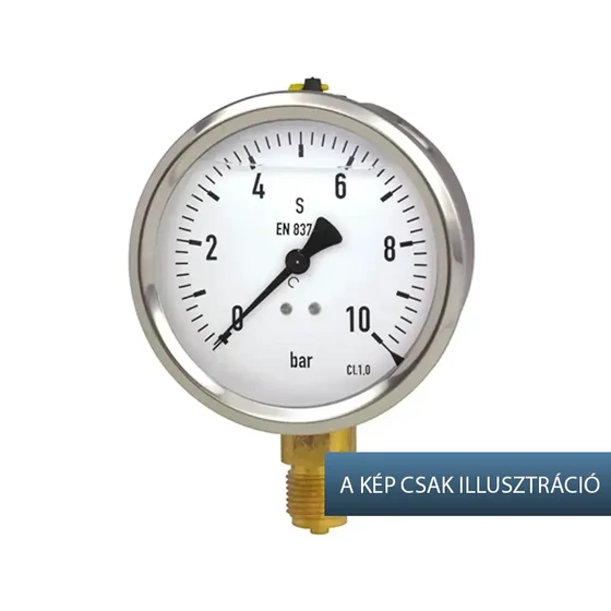 Ř100 alsó 1/2" 0-160 bar PGB1001160 glyc. Manométer - DM10A160PH