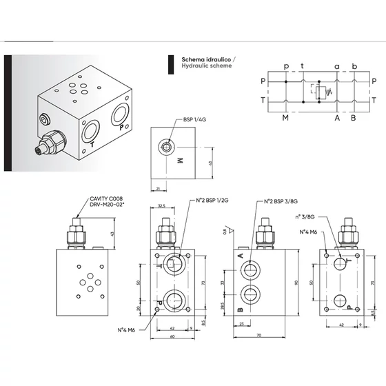 Picture 2/2 -Subplate - NG06 - 50-215bar - EA 610-08-38-1-3-H