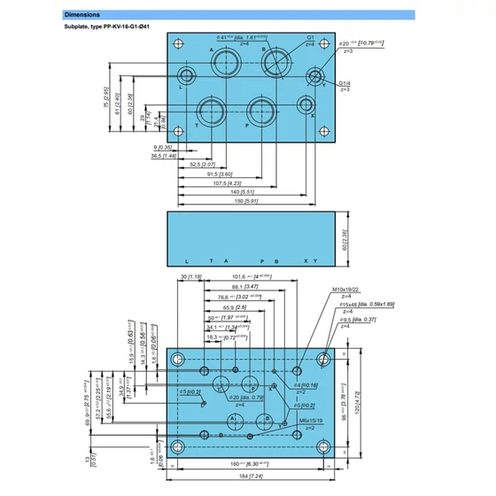 Subplate - NG16 - PP-KV-16-G1-FI41