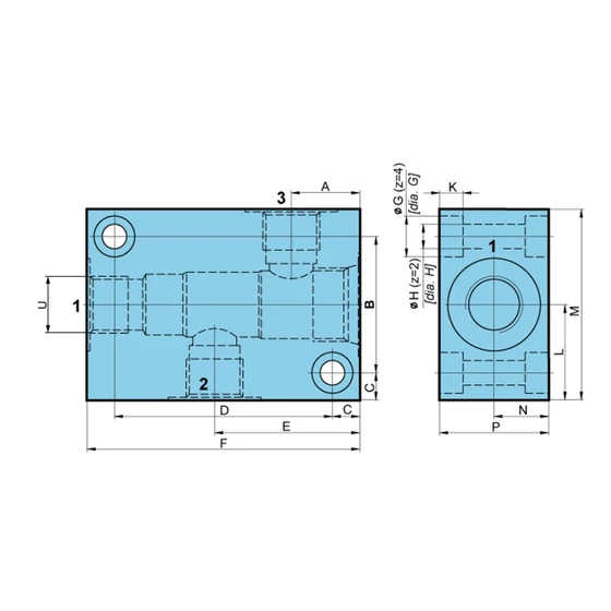 Kép 2/2 - Szelepház - TVTP-50 - acél - 3 utas - Poclain