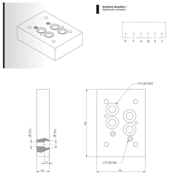 Picture 2/2 -End plate - NG16 - ES 16-03-30-0