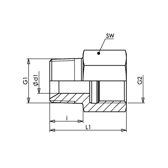 Picture 2/2 -Tube Coupling (AD-BSP) - (K-B) - R1/4" - 1/2"