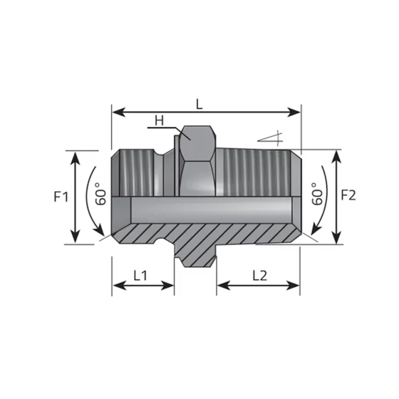 Picture 2/2 -Tube Coupling (GE-R) - R1/4" BSPT - G1/4"