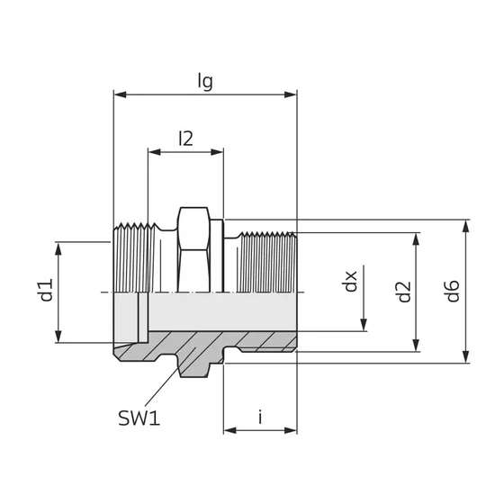 Picture 2/2 -Tube Coupling - GE 15-LR 1/4"