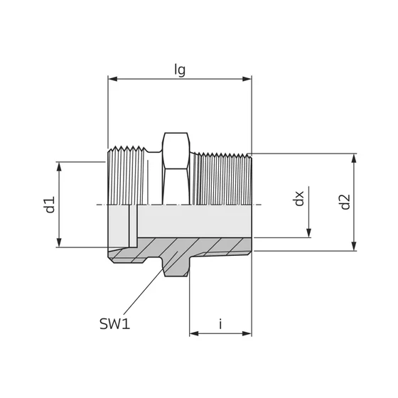 Picture 2/2 -Tube Coupling - GE 08-S - NPT 1/4"
