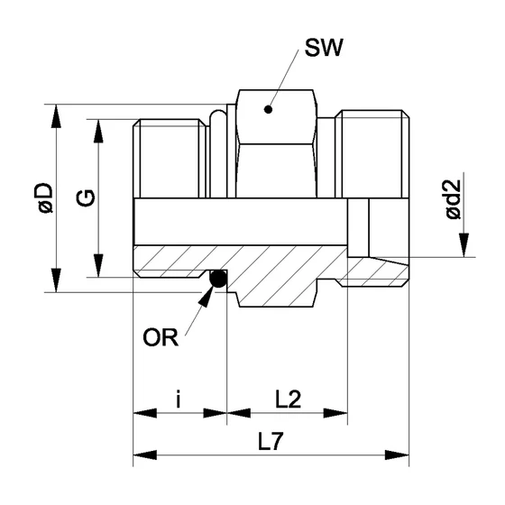 Picture 2/2 -Tube Coupling - GE 08-S 1/2"-UNF