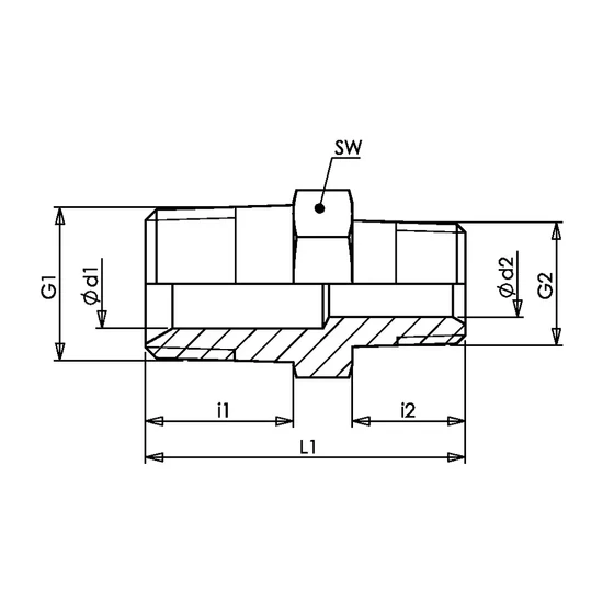 Picture 2/2 -Tube Coupling - (G-NPT) - 3/8" NPT