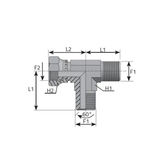 Picture 2/2 -Tube Coupling (EL-BSP) - (H-K-K) - G1/8"
