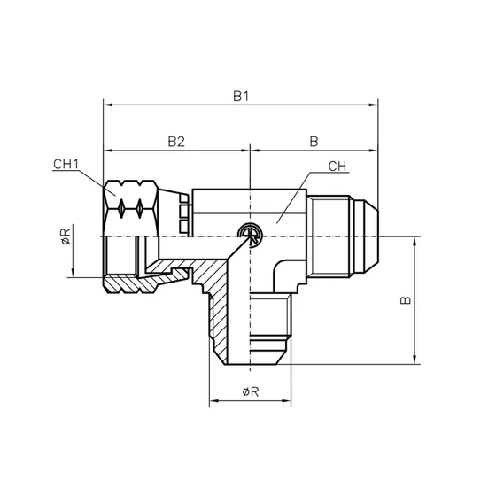 Picture 2/2 -Tube Coupling - (EL-UNF) - JIC 7/16"-20