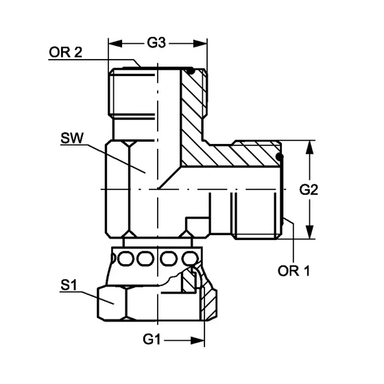 Picture 2/2 -Tube Coupling - (EL-UNF) - ORFS 11/16"