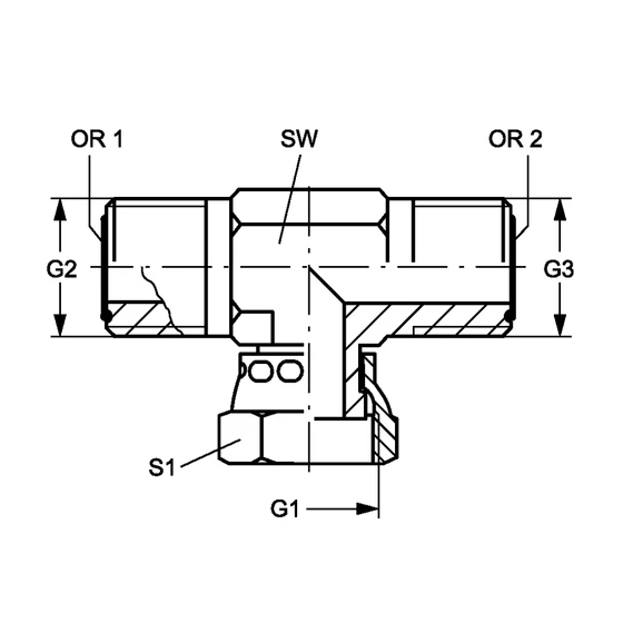 Picture 2/2 -Tube Coupling - (ET-UNF) - ORFS 11/16"
