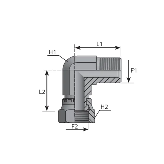 Picture 2/2 -Tube Coupling (EW-BSP) - (H-K) - G3/8" - Sw.-Male
