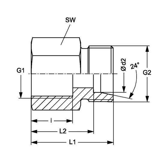 Picture 2/2 -Tube Coupling - GAI 08-LR 1/4"