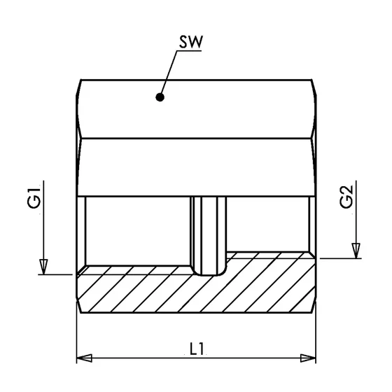 Picture 2/2 -Tube Coupling (BSP) - (B-B) - G1" - G5/4"