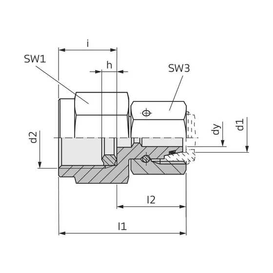 Picture 2/2 -Tube Coupling - MAVE 06-LR 1/4"