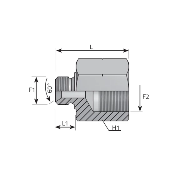 Tube Coupling (M-M) - 22×1,5 - 18×1,5