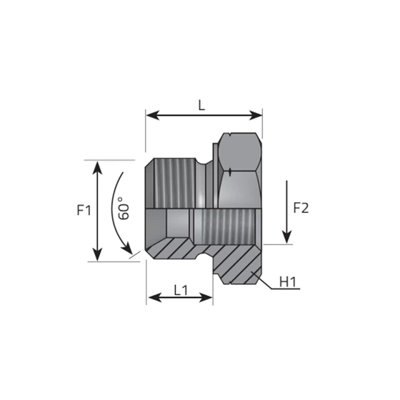 22 x 1,5 mm G1/4" Szűkítő (M-R) - HQCRMR22R040