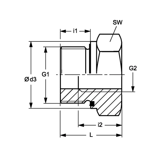 Picture 2/2 -Tube Coupling RI (K-B) G1"-G1/4"
