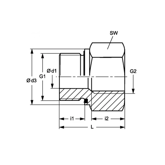 Picture 2/2 -Tube Coupling RI (K-B) G3/4"-G1"