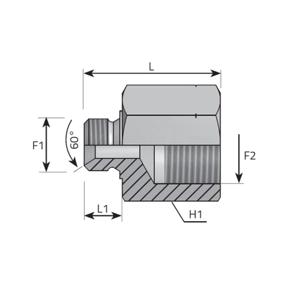Tube Coupling (R-M) - G1/4" - 14×1,5