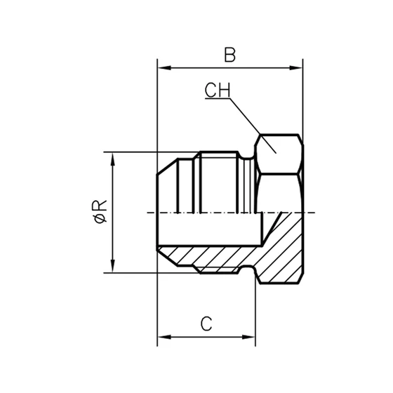Picture 2/2 -Tube Coupling - (ROV-UNF) - JIC 1/2"-20