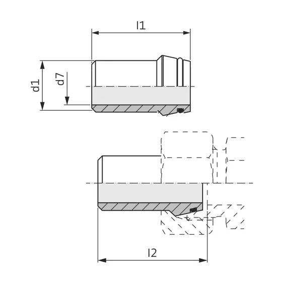 Kép 2/2 - Hegeszthető csővég O-gyűrűvel - SKA 08-L/S