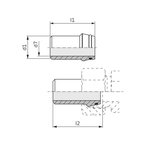 Kép 2/2 - Hegeszthető csővég O-gyűrűvel - SKA 16-S