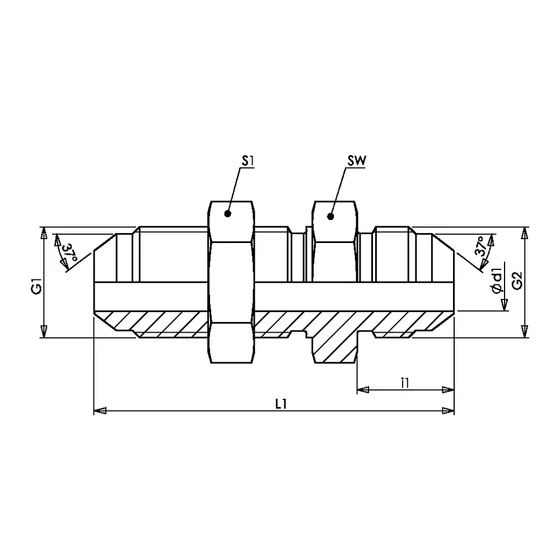 Picture 2/2 -Tube Coupling - (SV-UNF) - JIC 1.3/16"-12