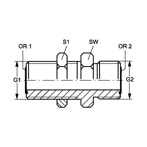 Picture 2/2 -Tube Coupling - (SV-UNF) - ORFS - 11/16"-16 UNF