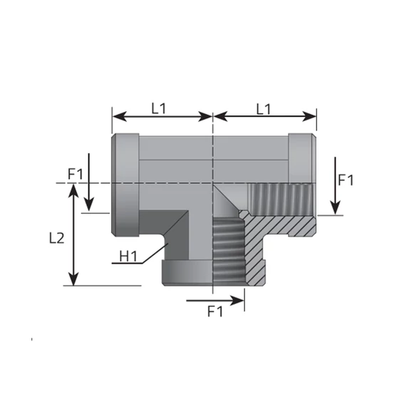 Picture 2/2 -Tube Coupling (T-BSP) - (B-B-B) - G1/8"