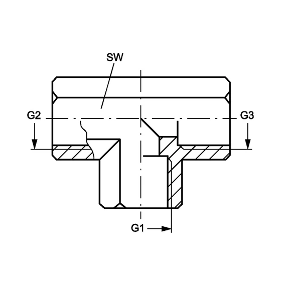 Picture 2/2 -Tube Coupling (T-BSP) - (B-B-B) - G6/4"