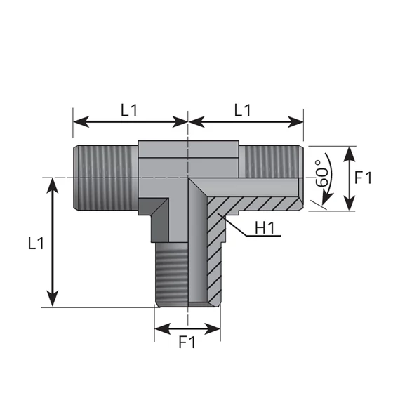 Tube Coupling (T-BSP) - (K-K-K) - G1/4"