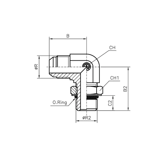 Picture 2/2 -Tube Coupling - (WEE-UNF) - JIC 1.1/16"-12 - UNF 7/8"