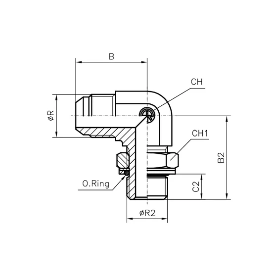 Picture 2/2 -Tube Coupling - (WEE-R) - JIC 7/16"-20 - G1/4"