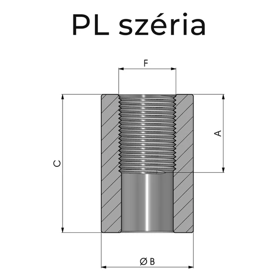 Kép 3/3 - Csonk belsőmenetes hosszú - P G1/4