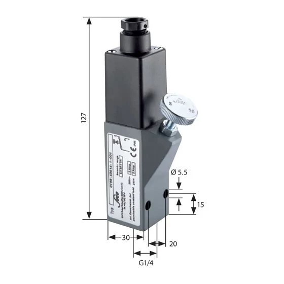 Picture 2/2 -Pressure switch - 040-400 bar - G1/4" - NO/NC - 0159 434 14 1 001