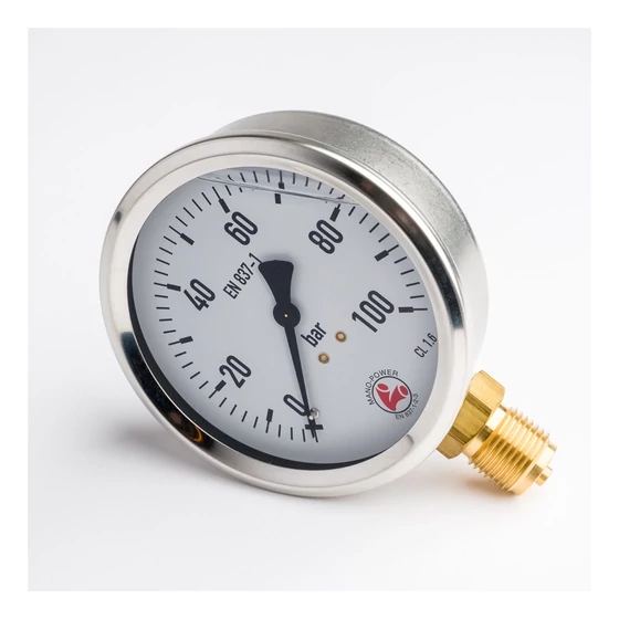 Ř63 alsó 1/4" 0-006 bar Mano-Power glyc. Manométer - DM06A006MP