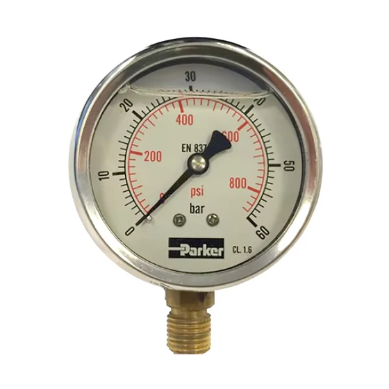 Ř63 alsó 1/4" 0-100 bar PGB0631100 glyc. Manométer - DM06A100PH