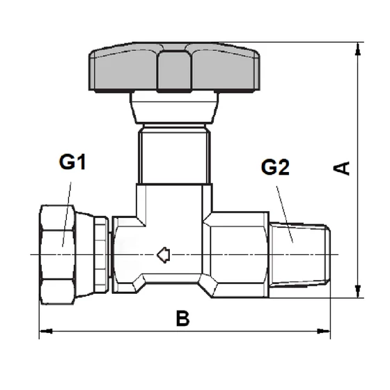 Kép 2/2 - Manométer elzárócsap - FT 290-14 (180°)
