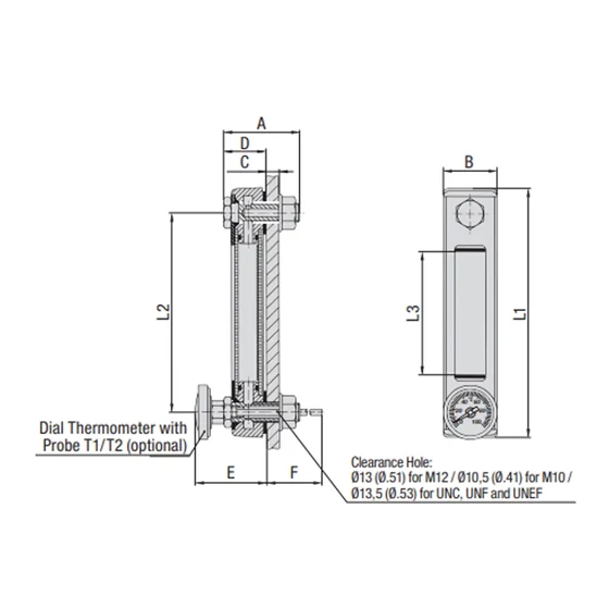 Picture 2/2 -Oil level indicator with thermometer - SNA-254-B-S-T-12