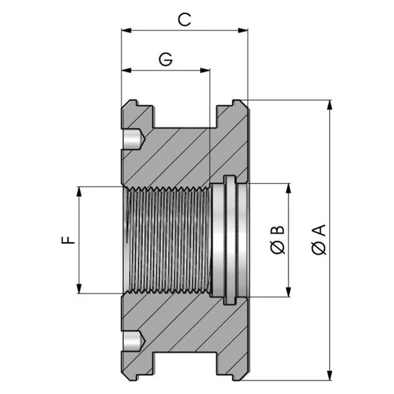 Kép 2/2 - Dugattyú menetes önzáró - PF 080 3020 B C=45