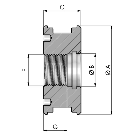 Kép 2/3 - Dugattyú menetes rövid - BF 0 040 M16 C=27 M16×1.5