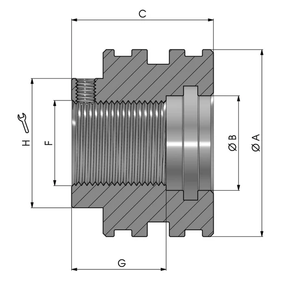 Kép 2/2 - Dugattyú menetes vezetővel - PP 070 040 056 M30×2
